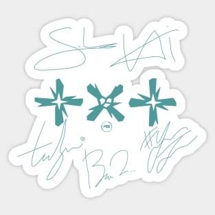 Design with the signatures of the txt group Sticker